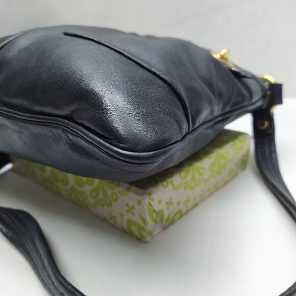 Marc by Marc Jacobs Black Leather Double Turnlock Pockets Zipper Crossbody Bag - Picture 8 of 16